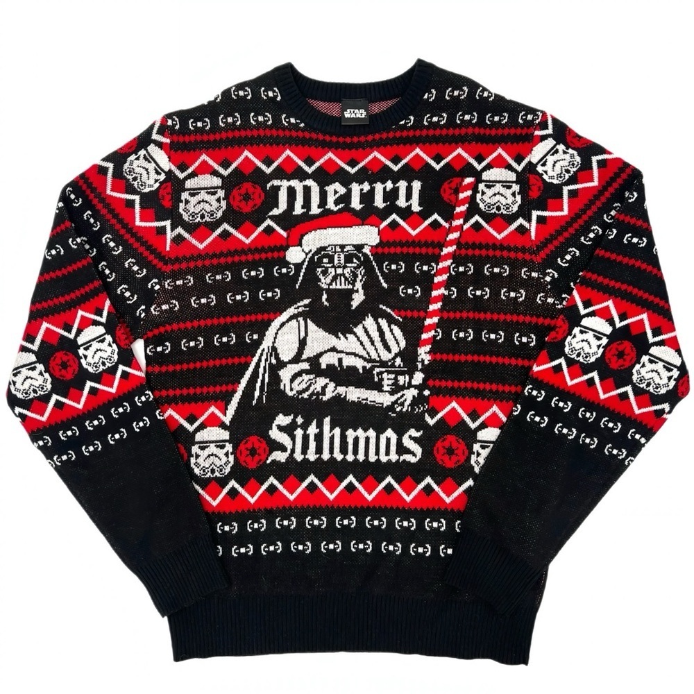 Star Wars Merry Sithmas Ugly Christmas Sweater Darth Vader Stormtrooper Men’s M
